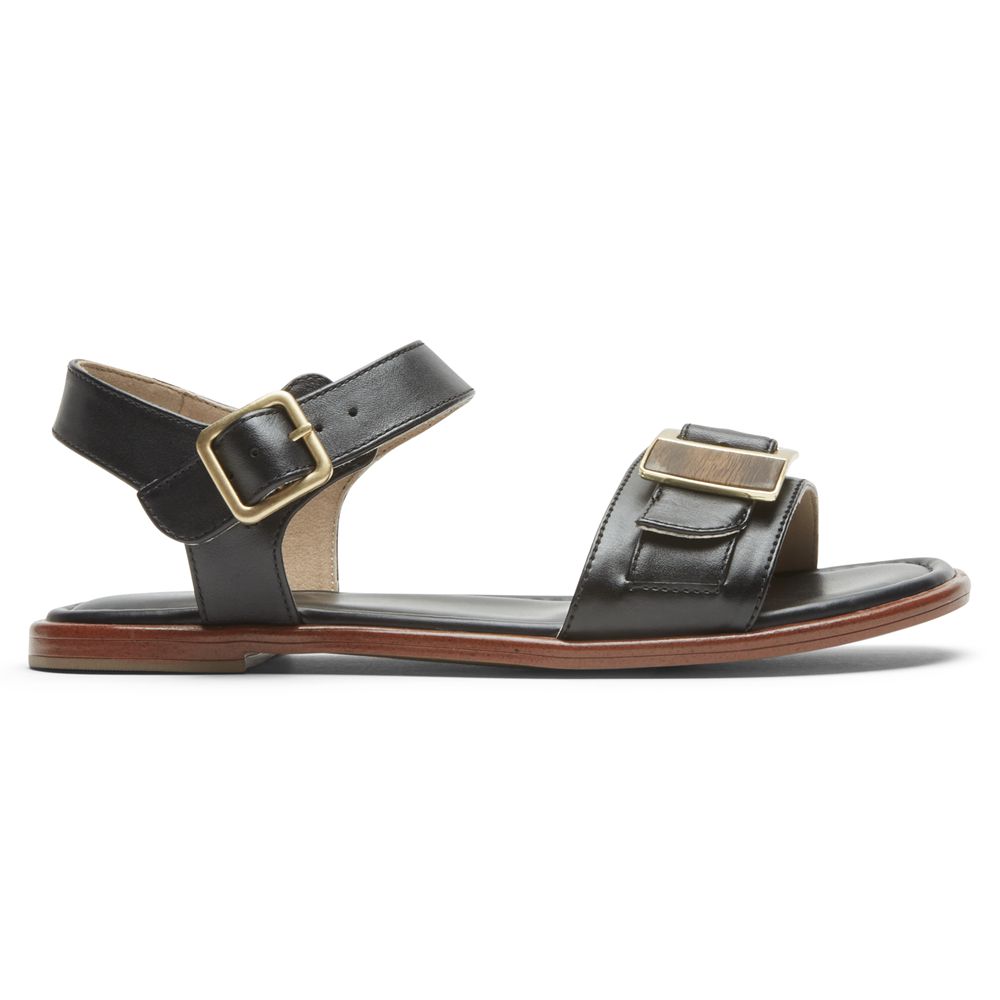 Sandálias Rockport Total Motion Zadie Buckle Senhora - Pretas ( 890-FWAYBC )